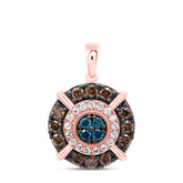 5/8CTW-DIA P1 GIFT COGNAC NATURAL, BLUE-DIA ROUND PENDANT